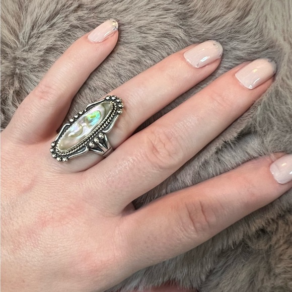 Native American Abalone/Sterling Ring - Picture 3 of 9